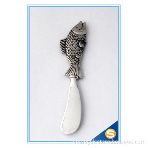 ECO Friendly Materilas Fish Shape butter knife set with zinc alloy handle